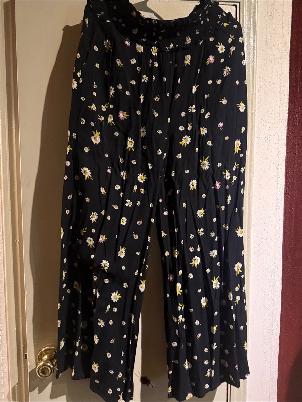 Patrons of Peace Black Wide Leg Floral Pants